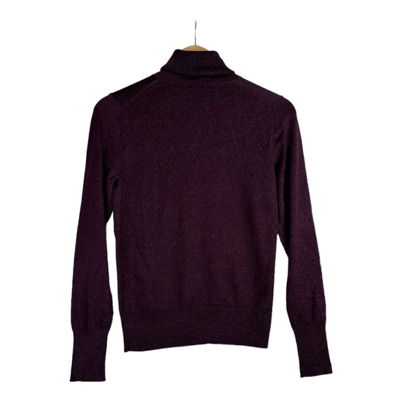 Kate Spade Metallic Ribbed Turtleneck Maroon Size Small - Picture 3 of 7
